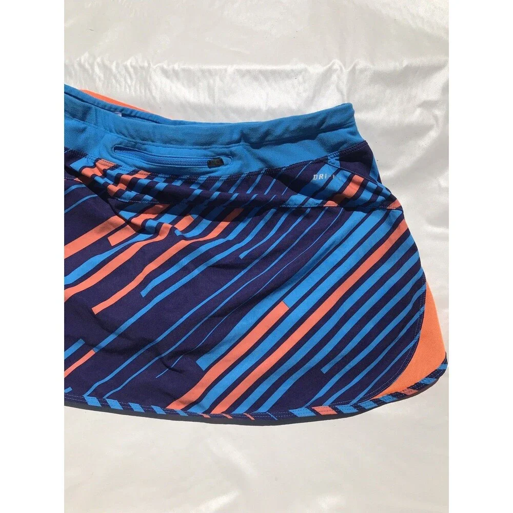 Nike Dri-Fit Blue Orange Printed Running Skort Shorts Women's